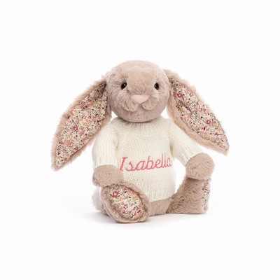 Jellycat Blossom Bea Beige Konijn with Cream Jumper | WF0327584